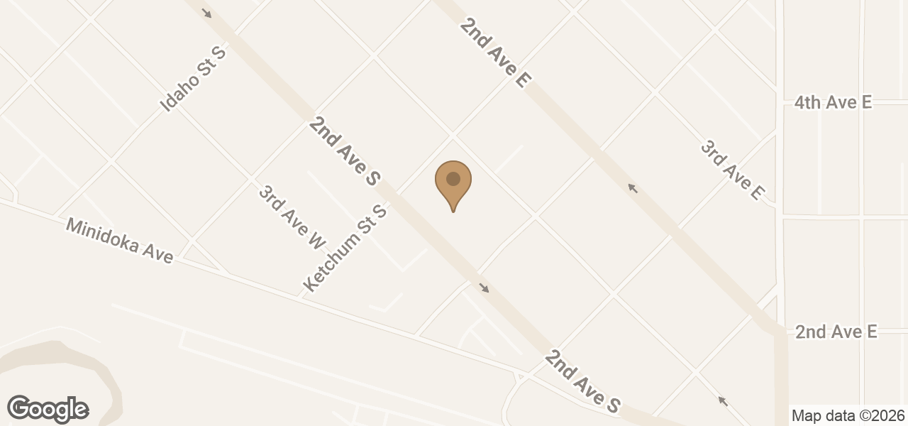 Map showing DogWatch of Idaho Hidden Fences at 521 2nd Ave S