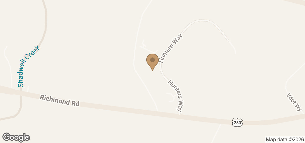 Map showing J & A Painting, Inc. at 2330 Hunters Way