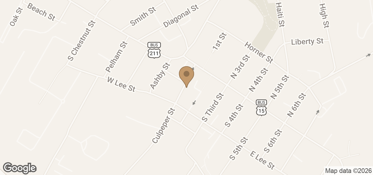 Map showing Mark B. Williams & Associates, PLC at 27 Culpeper St