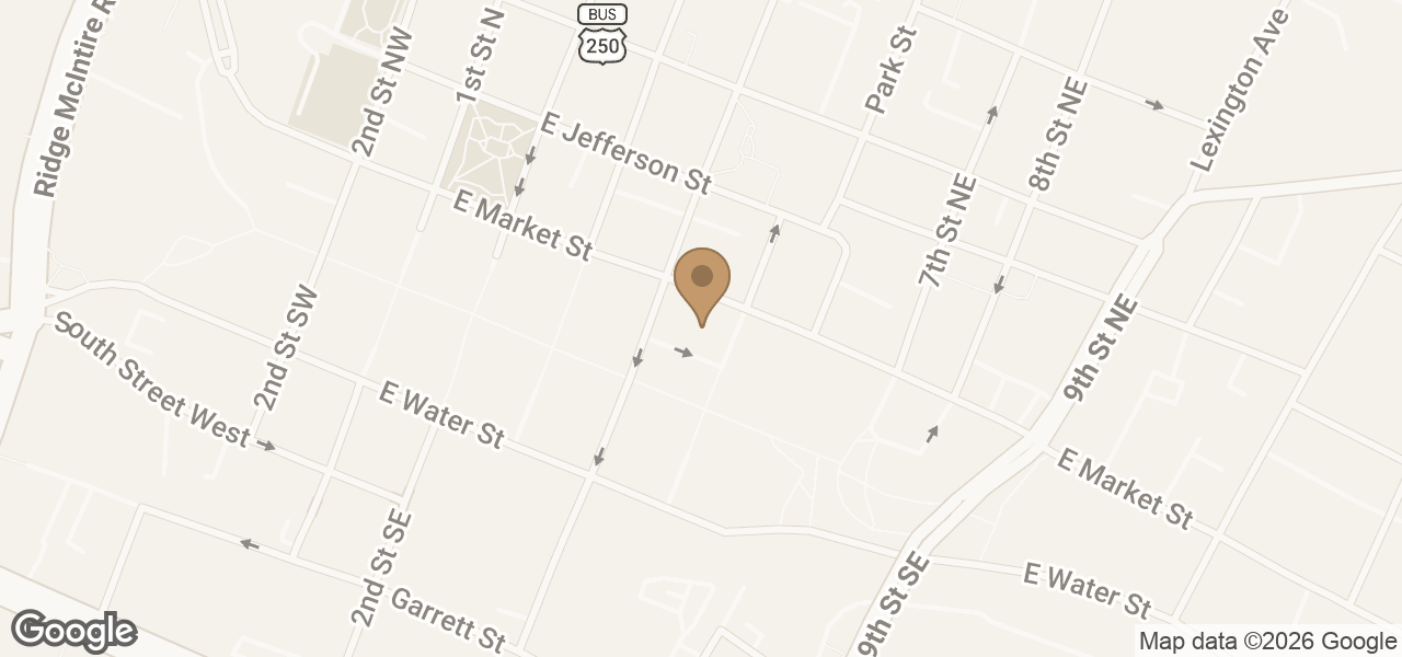 Map showing Petrichor Wealth Management at 408 E Market St # 202