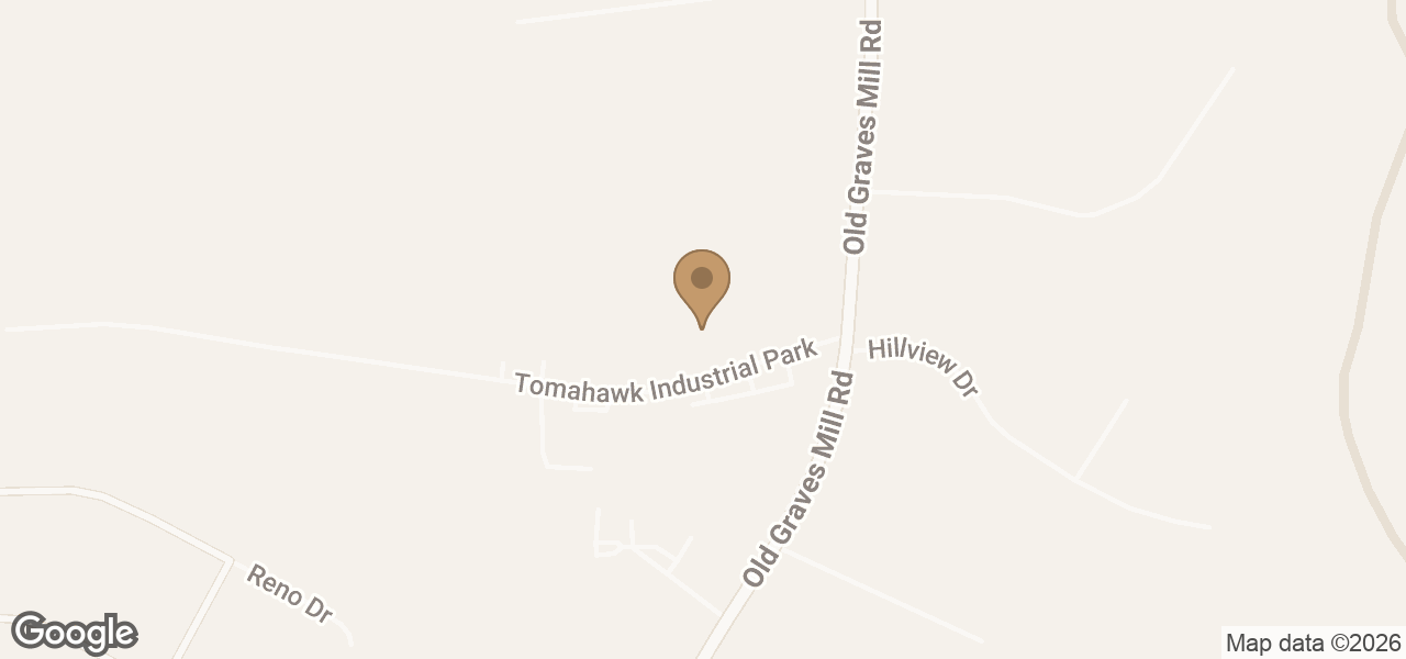 Map showing Powerhouse Sports Training Facility at 127 Tomahawk Industrial Park Suite B