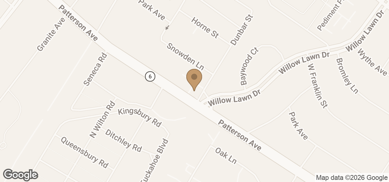 Map showing Rêvée Aesthetics at 5300 Patterson Ave