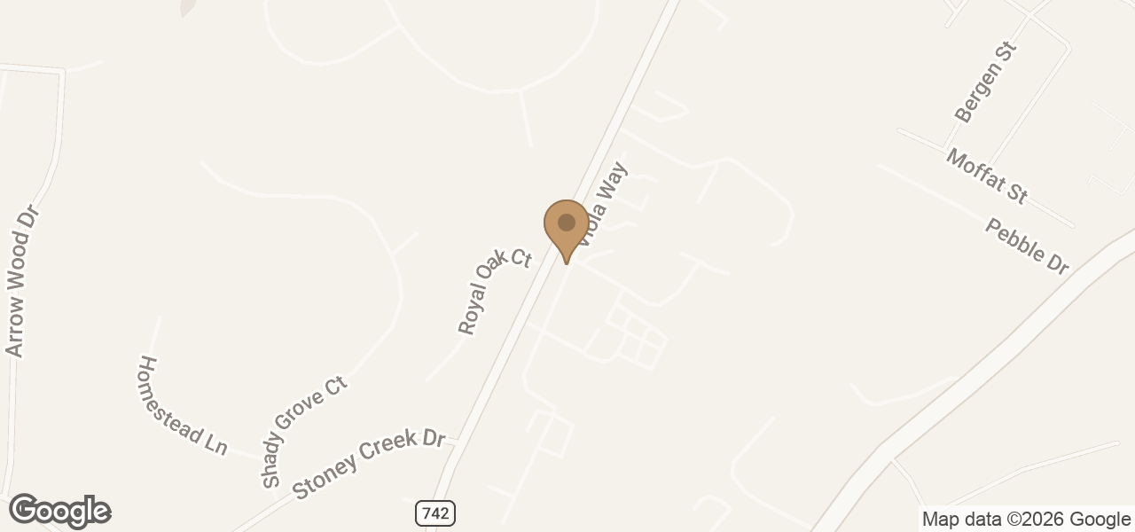 Map showing Snow's Garden Center at 1875 Avon Street Ext