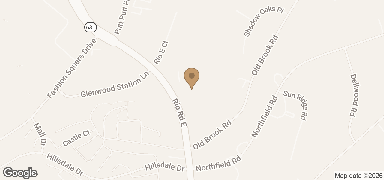 Map showing Transcending Health at 1445 Rio Rd E suite 201